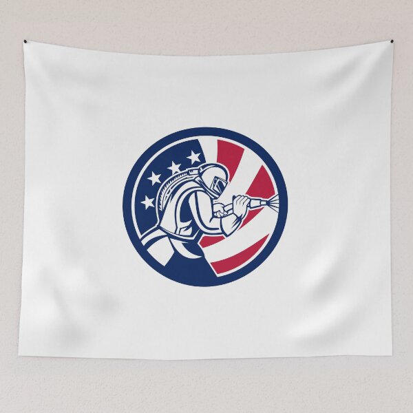 Item preview, American Sandblaster Abrasive Blasting USA Flag Icon designed and sold by patrimonio.