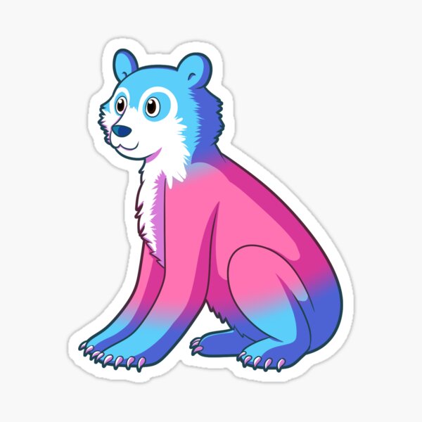 Trans Pride Flag Bear (spectacled bear) Sticker