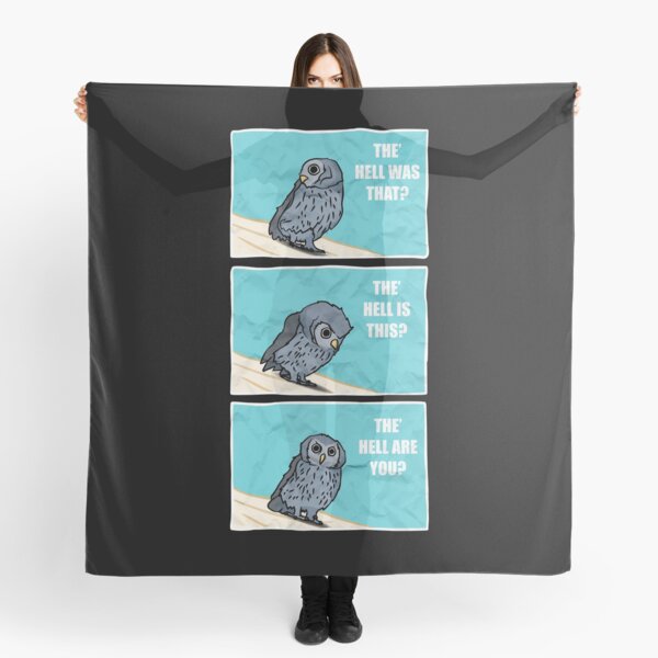 Cute Baby Owl Comic Meme Scarf