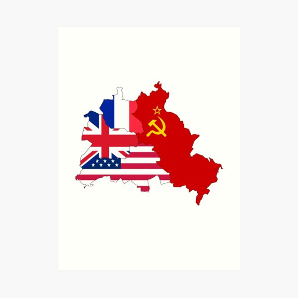 berlin east west flag Art Print