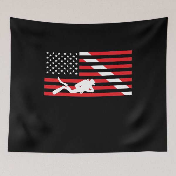 Item preview, Scuba Diving American Flag Gift designed and sold by LazyGreyBear.
