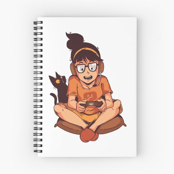 Item preview, Gaming nerd girl with black cat. designed and sold by emphatic.