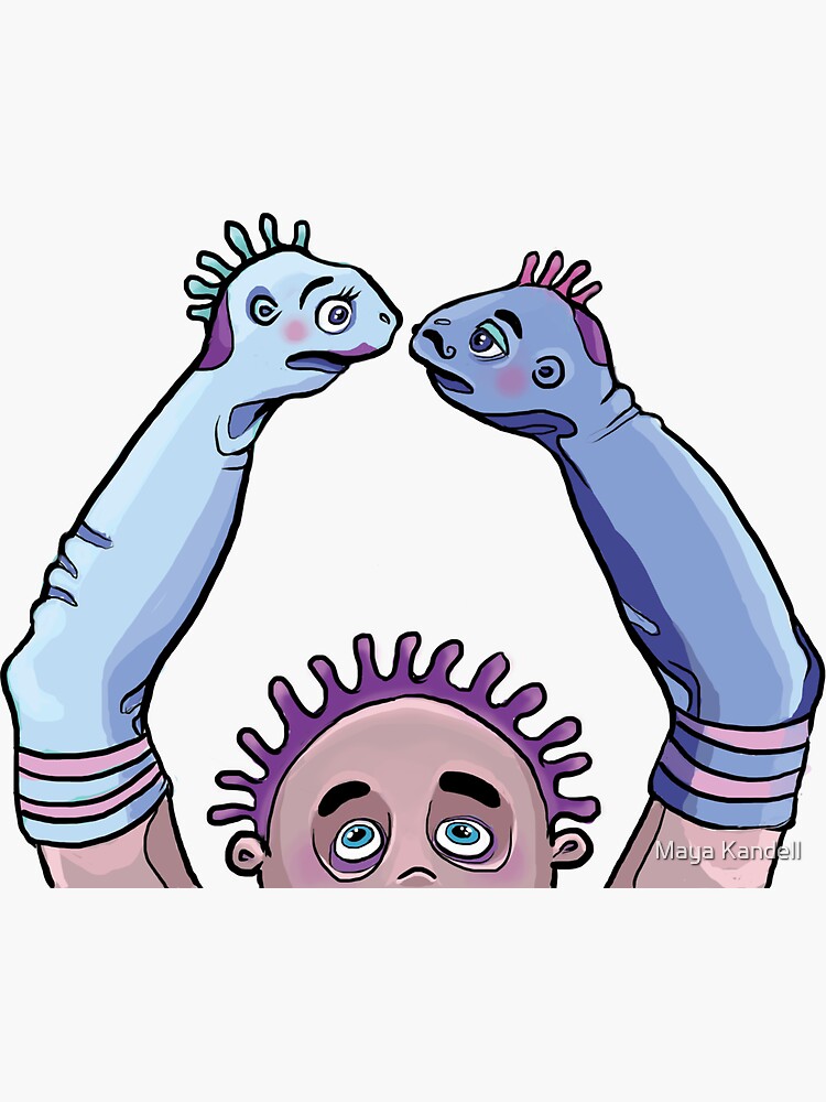 "Sock Puppets Kissing" Sticker for Sale by mayascreations Redbubble