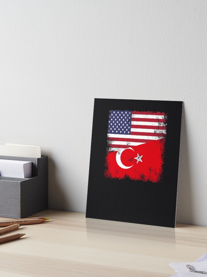 Half Turk Turkish Flag T-Shirt | Vintage Turkey Usa Gift Half Turk Turkish Flag T-Shirt | Vintage Turkey Usa Gift