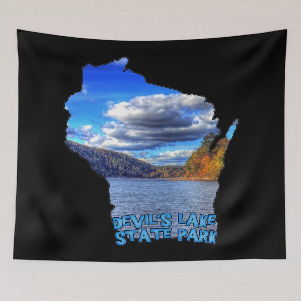 Item preview, Wisconsin State Outline (Devil's Lake State Park) designed and sold by gorff.
