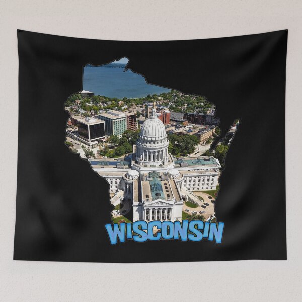 Item preview, Wisconsin State Outline (Madison) designed and sold by gorff.