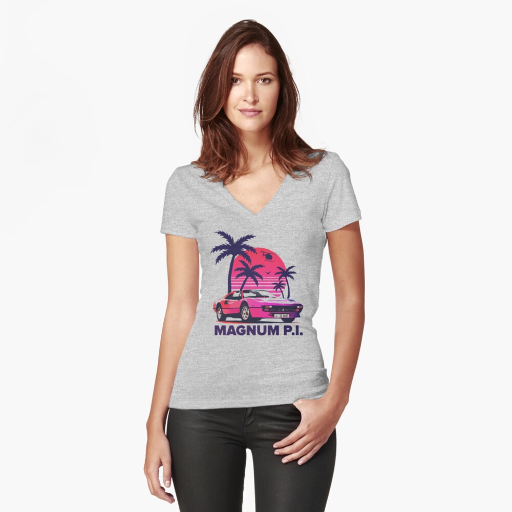 Item preview, Fitted V-Neck T-Shirt designed and sold by BadgerofWater.