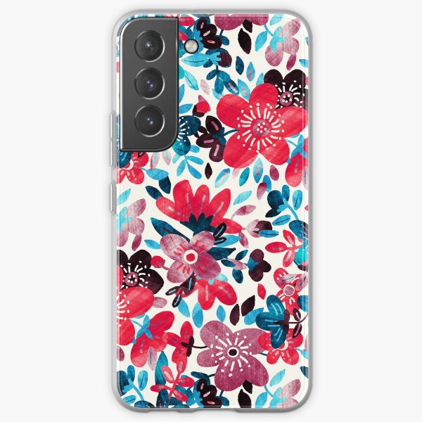 Happy Red Flower Collage Samsung Galaxy Soft Case