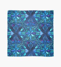 Deep Ocean Art Nouveau Watercolor Doodle Scarf