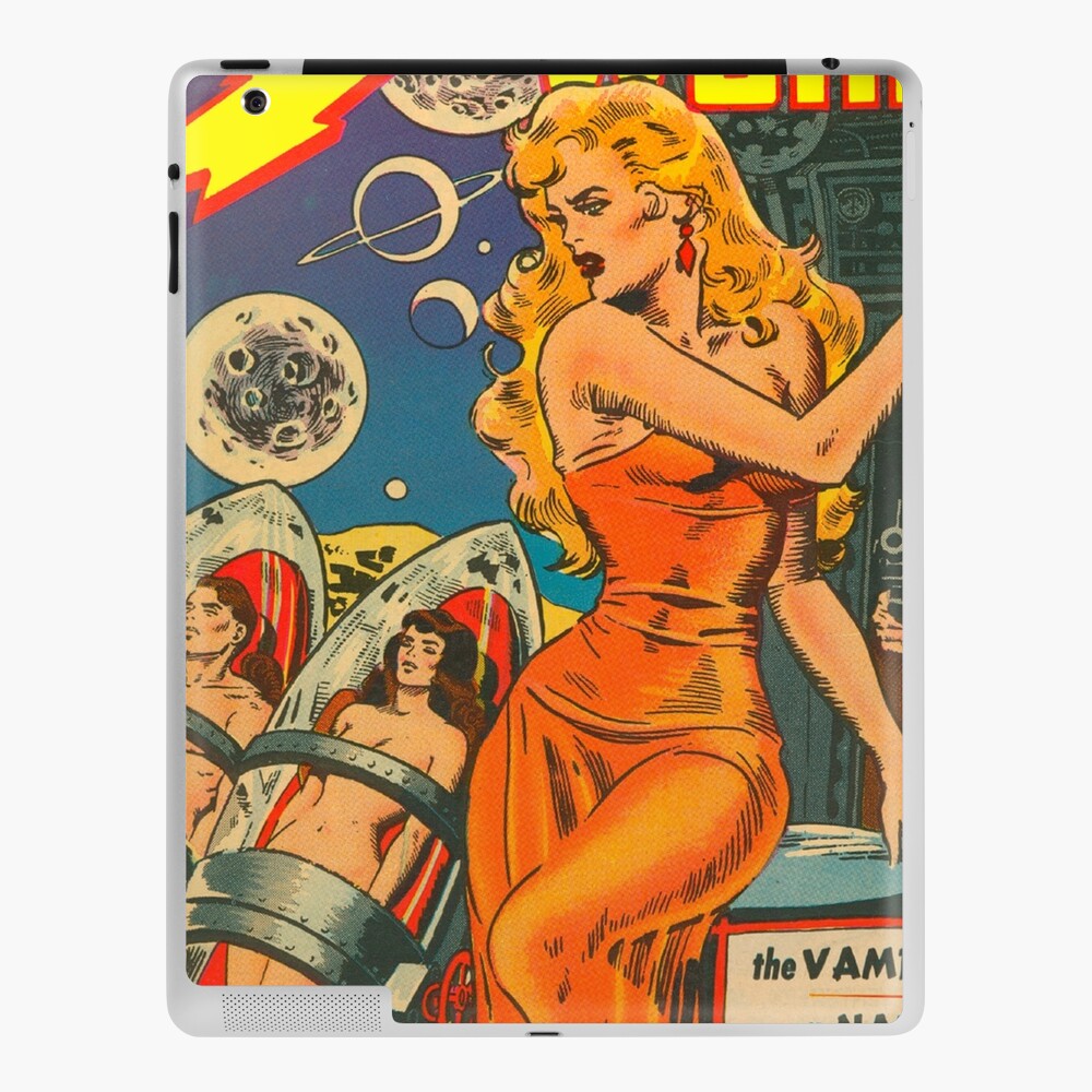 Beautiful Pin Up Girl Blonde Horror Aliens Planet Sci-Fi Pulp Fiction  Wanderers Of The Wolf Moon Retro Comics Vintage Old Cartoon Book Cover  Greeting Card for Sale by REVISTANGO