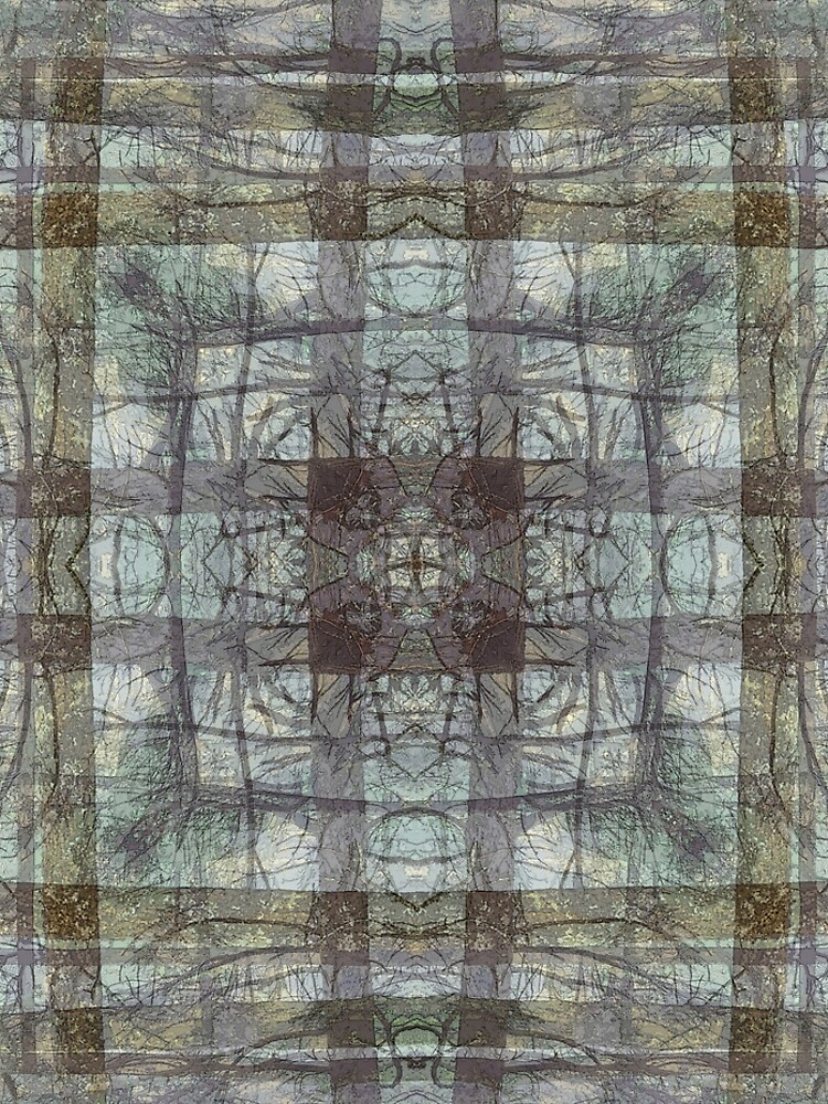 MISTY FOREST TREE TRUNKS PLAID PATTERN by JeffBossler