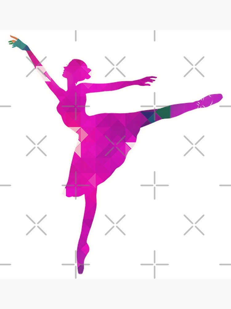 Ballet ballerina silhouette arabesque pink - Stock Illustration