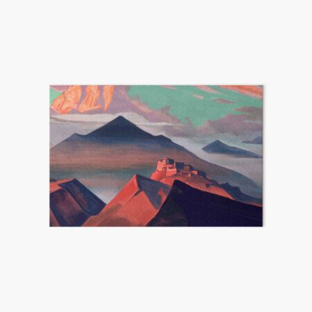 Tent #Mountain by Nicholas #Roerich. #Painting, desert, art, #landscape, mountain, outdoors, tent, valley, canvas Art Board Print