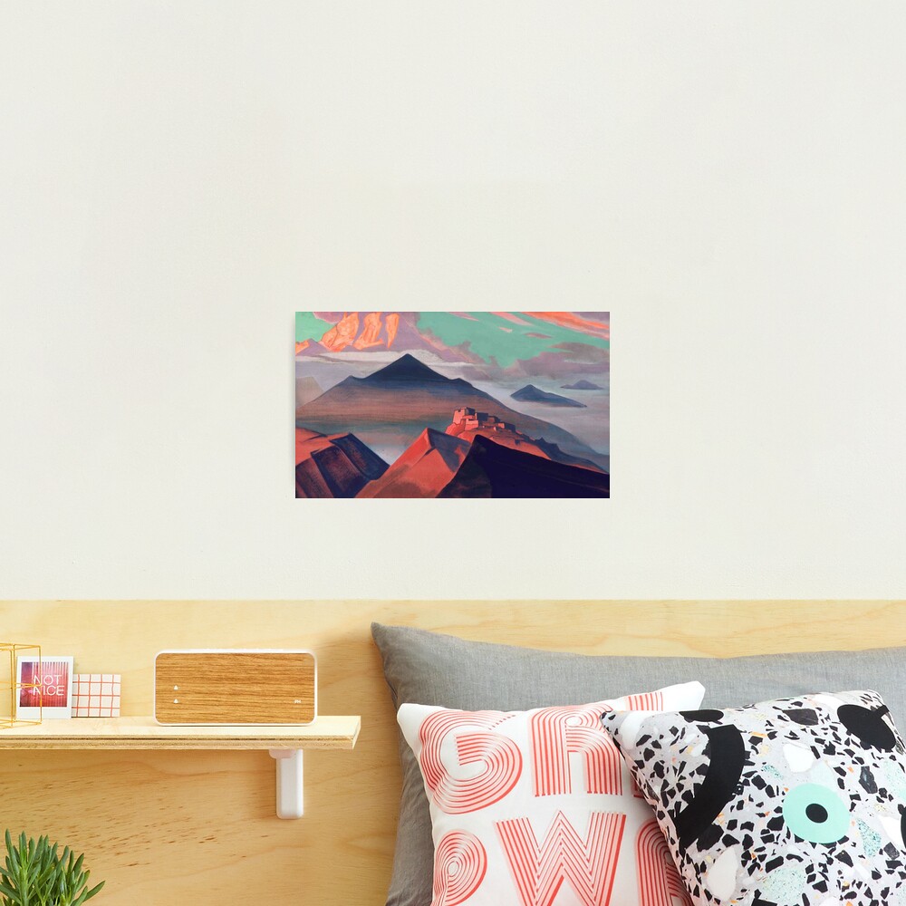 Tent #Mountain by Nicholas #Roerich. #Painting, desert, art, #landscape, mountain, outdoors, tent, valley, canvas Photographic Print