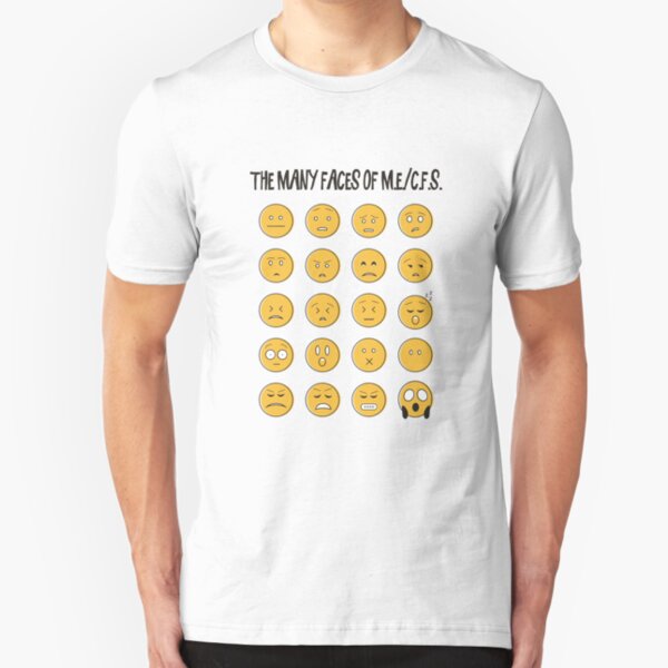 ME/CFS: The Many Faces Of M.E. (Emoji) Slim Fit T-Shirt