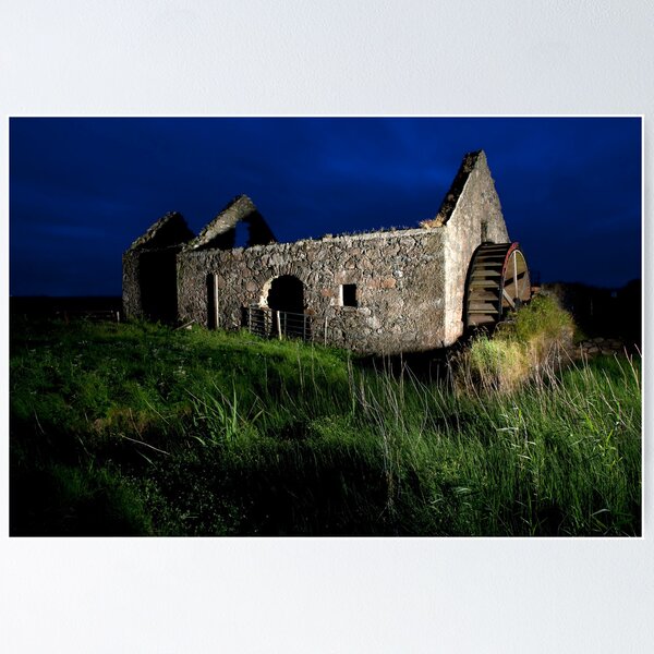 Item preview, Watermill at night designed and sold by malcolmb.
