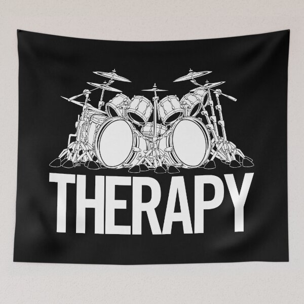 Item preview, Drummers Therapy Drum Set Cartoon Illustration designed and sold by hobrath.