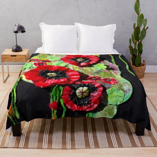 Item preview,  Red poppy. Textile art. designed and sold by NisaKiley.