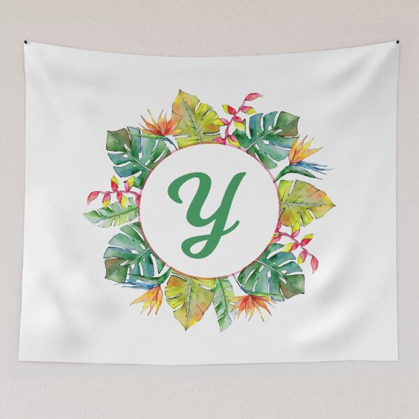 Item preview, Tropical Leaves Monogram Y designed and sold by MysticMagpie.