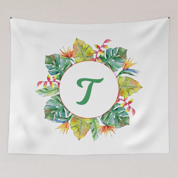 Item preview, Tropical Leaves Monogram T designed and sold by MysticMagpie.