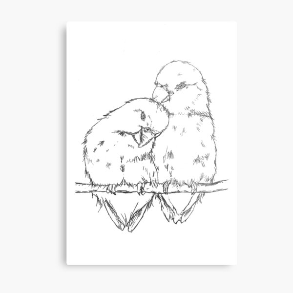 Item preview, Black and White Love Birds designed and sold by whittywonders.