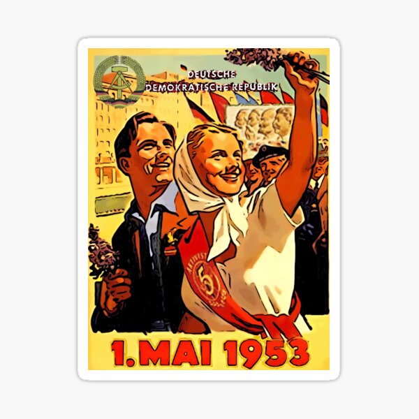 DDR DDR Propaganda Poster - 1. Mai Sticker