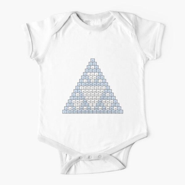 Math-based images in everyday children's setting lay the foundation for subsequent mathematical abilities. Pascal's Triangle,  треугольник паскаля, #PascalsTriangle,  #треугольникпаскаля Short Sleeve Baby One-Piece