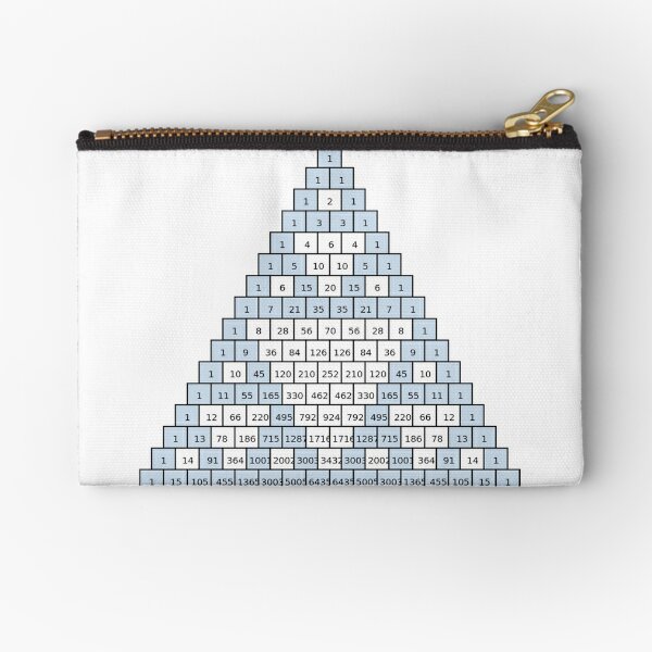 Math-based images in everyday children's setting lay the foundation for subsequent mathematical abilities. Pascal's Triangle,  треугольник паскаля, #PascalsTriangle,  #треугольникпаскаля Zipper Pouch