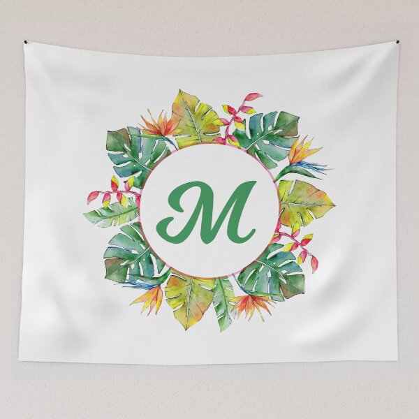 Item preview, Tropical Leaves Monogram M designed and sold by MysticMagpie.