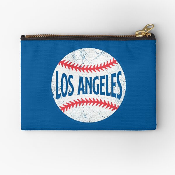Los Angeles Retro Baseball - Blue Zipper Pouch
