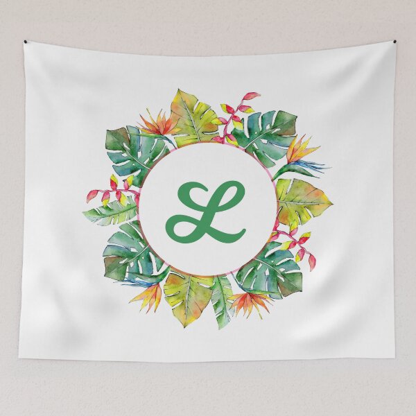 Item preview, Tropical Leaves Monogram L designed and sold by MysticMagpie.