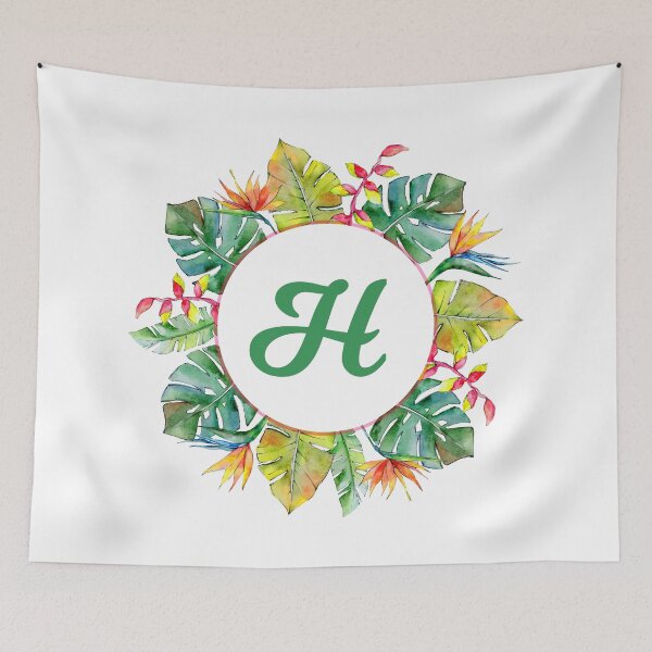 Item preview, Tropical Leaves Monogram H designed and sold by MysticMagpie.