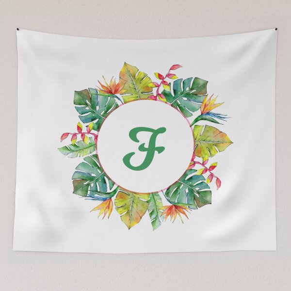 Item preview, Tropical Leaves Monogram F designed and sold by MysticMagpie.