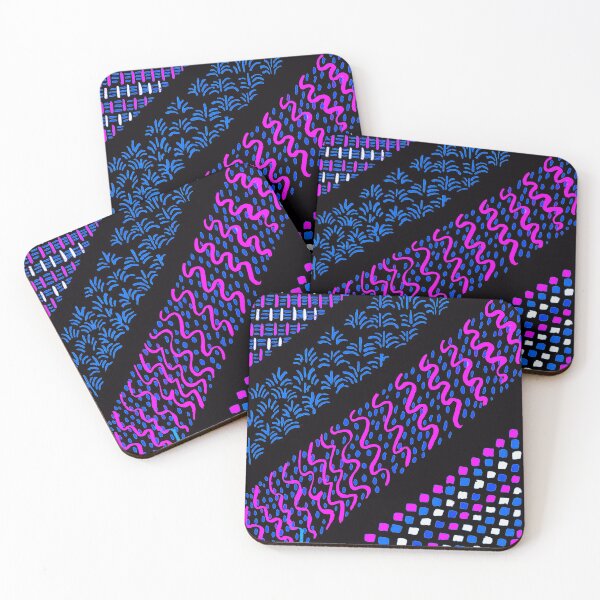 Item preview, PINK BLUE WHITE DOTS ,LINES,BLACK STRIPES ,ABSTRACT GEOMETRIC ART DECO MOTIFS  designed and sold by BulganLumini.