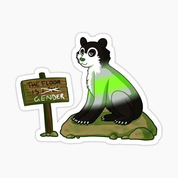 Agender Pride Flag Bear (spectacled bear) [variant] Sticker