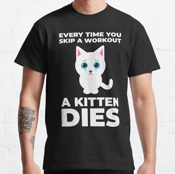 Gato divertido de la motivación del entrenamiento Camiseta clásica