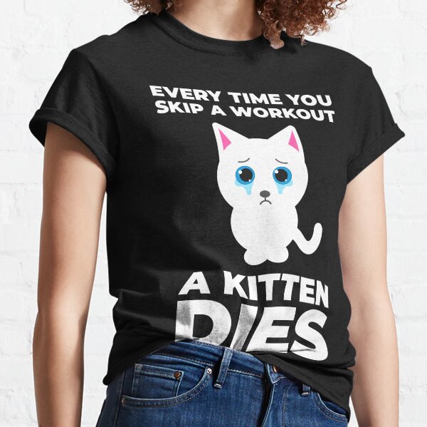 Gato divertido de la motivación del entrenamiento Camiseta clásica