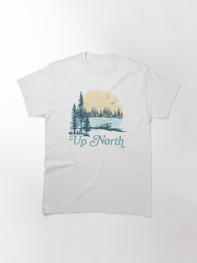 Imagen 3 de 7, Camiseta clásica con la obra Vintage Up North Lake, diseñada y vendida por GreatLakesLocal.