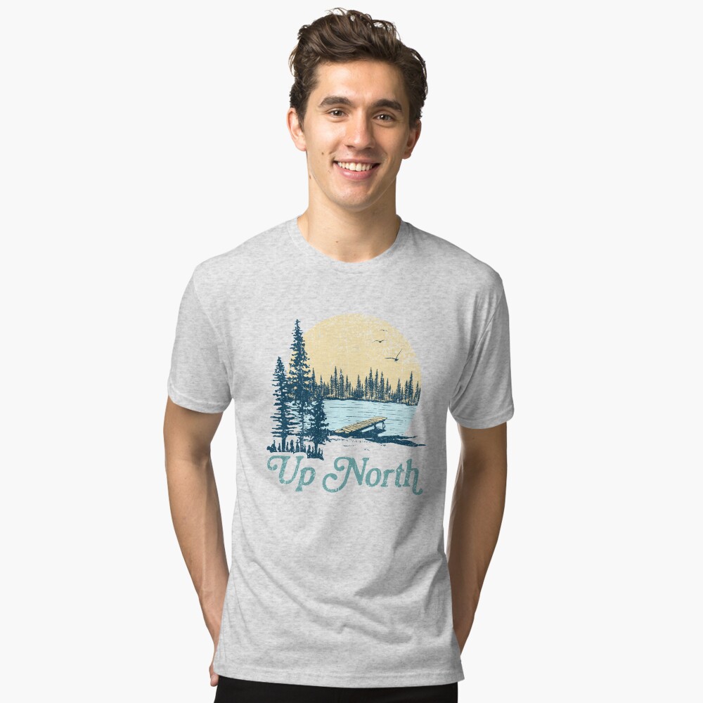 Vista previa del artículo con la obra «Camiseta de tejido mixto», diseñado y vendido por GreatLakesLocal.