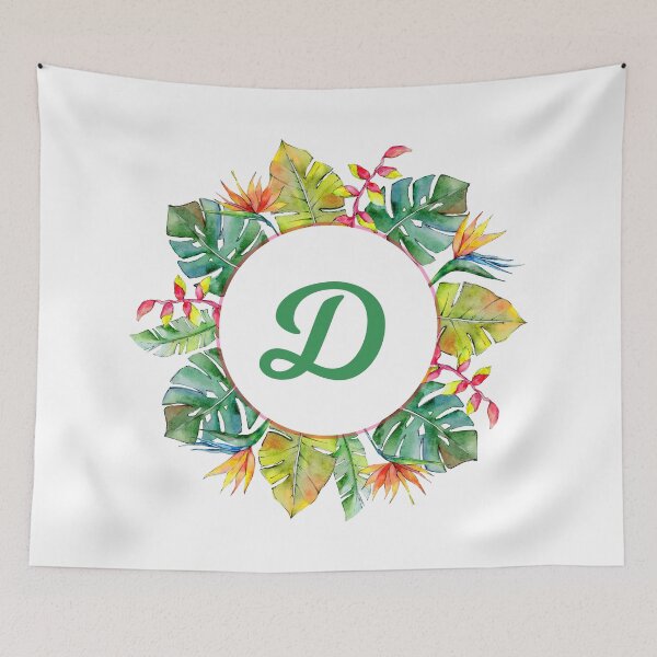 Item preview, Tropical Leaves Monogram D designed and sold by MysticMagpie.