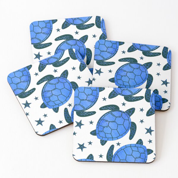 Item preview, Navy Blue Sea Turtles and Starfishes designed and sold by cadinera.