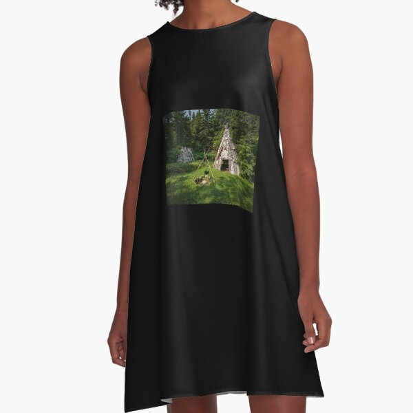 Micmac village, in the woods A-Line Dress