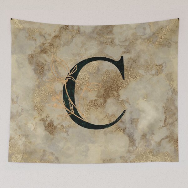 Item preview, Floral Gold Metallic Marble Monogram C designed and sold by MysticMagpie.