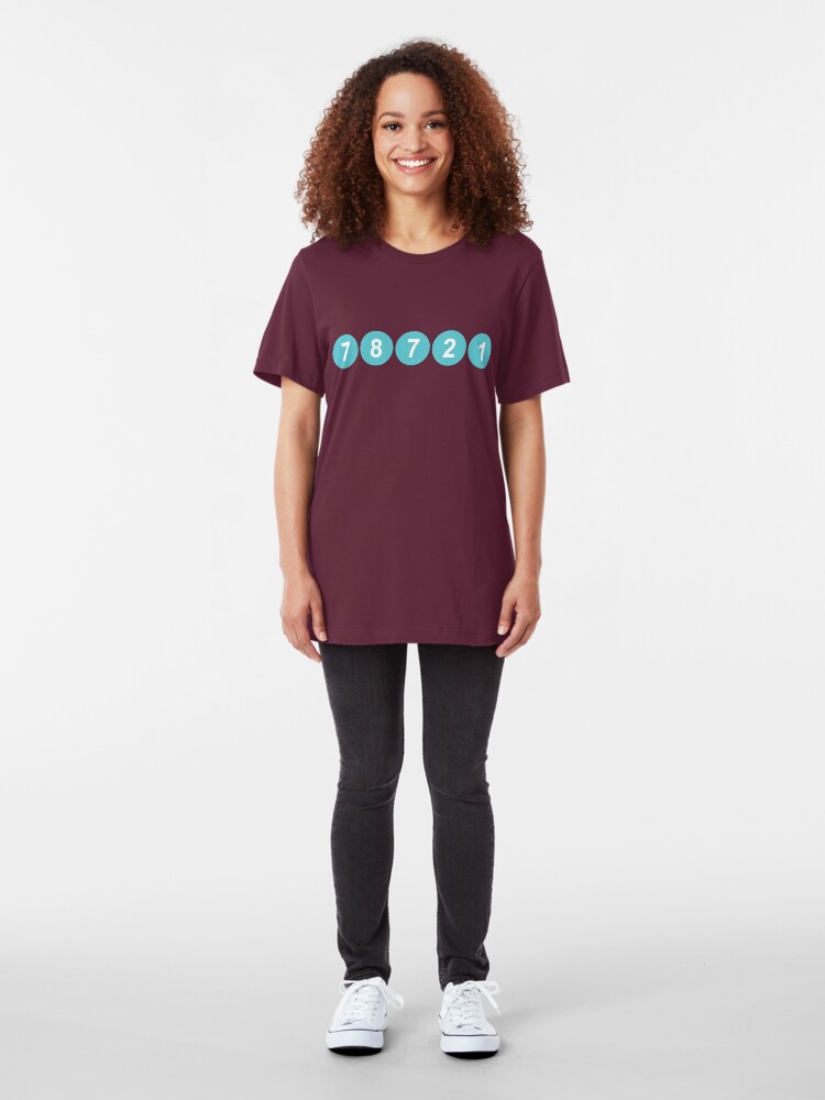 Alternate view of 78721 Austin Zip Code Slim Fit T-Shirt