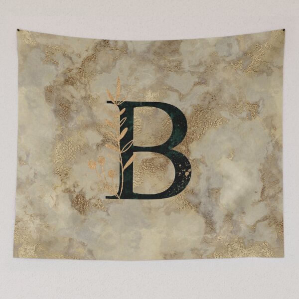 Item preview, Floral Gold Metallic Marble Monogram B designed and sold by MysticMagpie.
