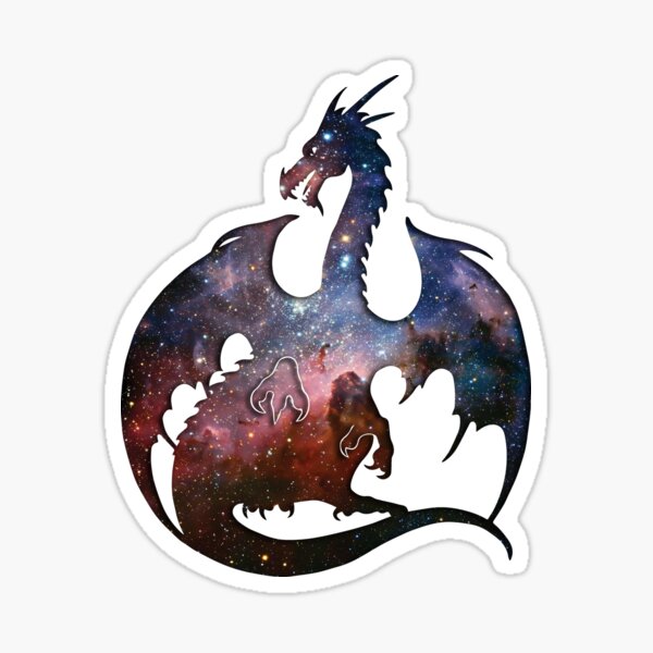 Deep Space Dragon Silhouette Sticker