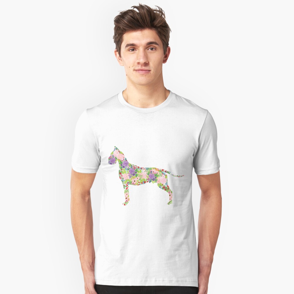 Floral Great Dane Slim Fit T-Shirt