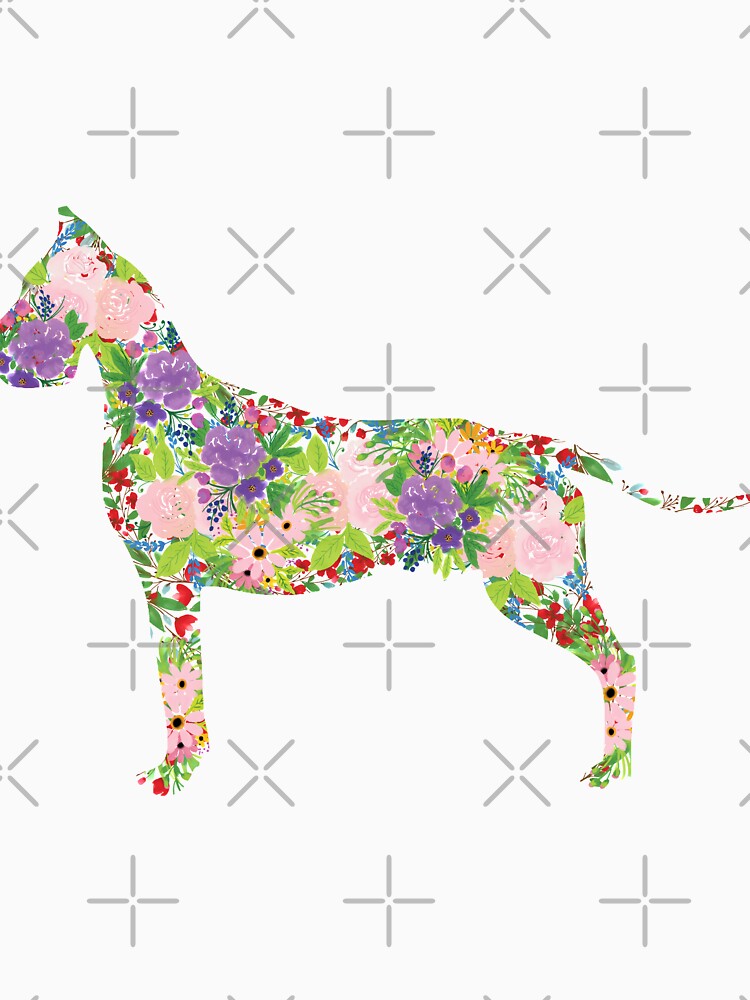Floral Great Dane by tribbledesign