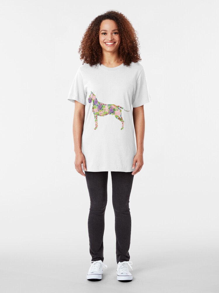 Alternate view of Floral Great Dane Slim Fit T-Shirt