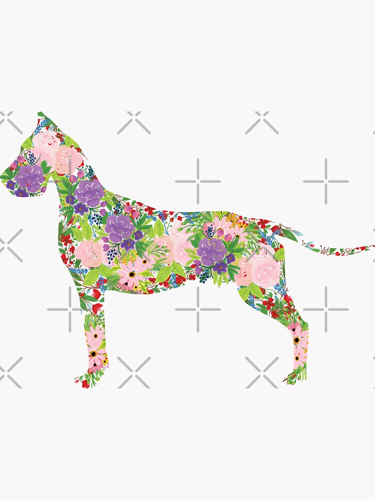 Floral Great Dane by tribbledesign